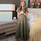 👗Női alkalmi nyári rövid ujjú V-nyakú hosszú ruhák
