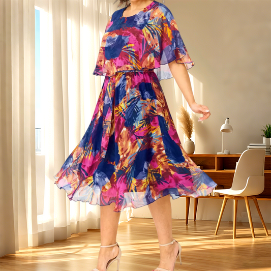 👗 Nőies elegáns virágmintás ruha 🌸 | A-vonalú szabás
