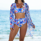 ⏳Time-limited Special⏰Women's 3-Piece Bikini Set with Mesh Cover-Up👙