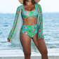 ⏳Time-limited Special⏰Women's 3-Piece Bikini Set with Mesh Cover-Up👙